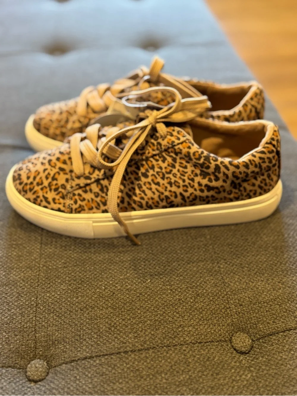 GAP Kids Leopard Print Sneakers in Tan and Black